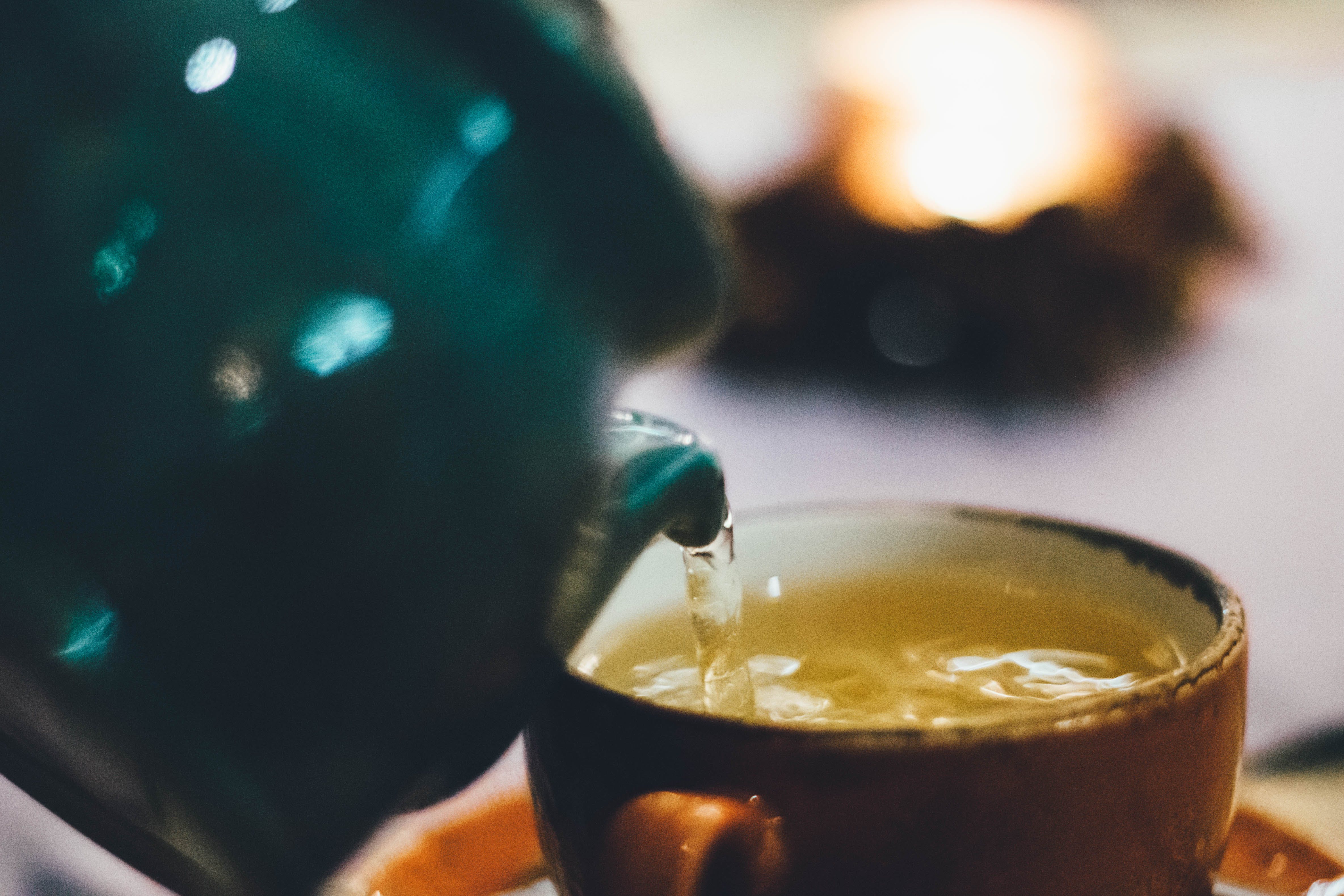 Ginger tea being poured in Punta Cana