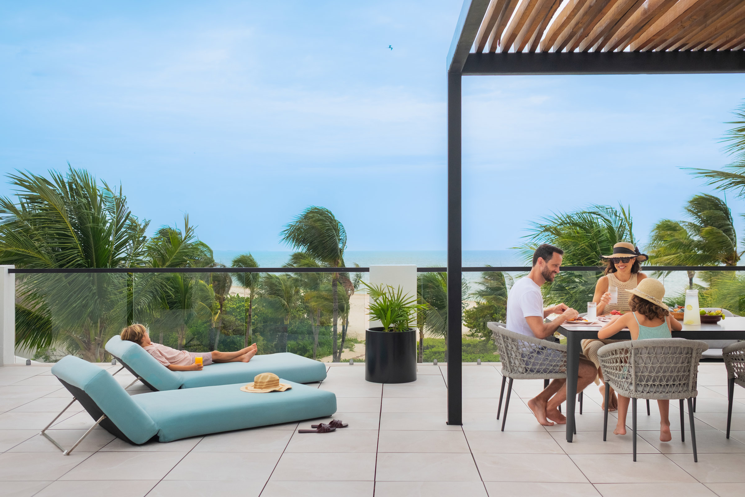 Family relaxing on vacation with travel insurance Family relaxing on vacation with travel insurance