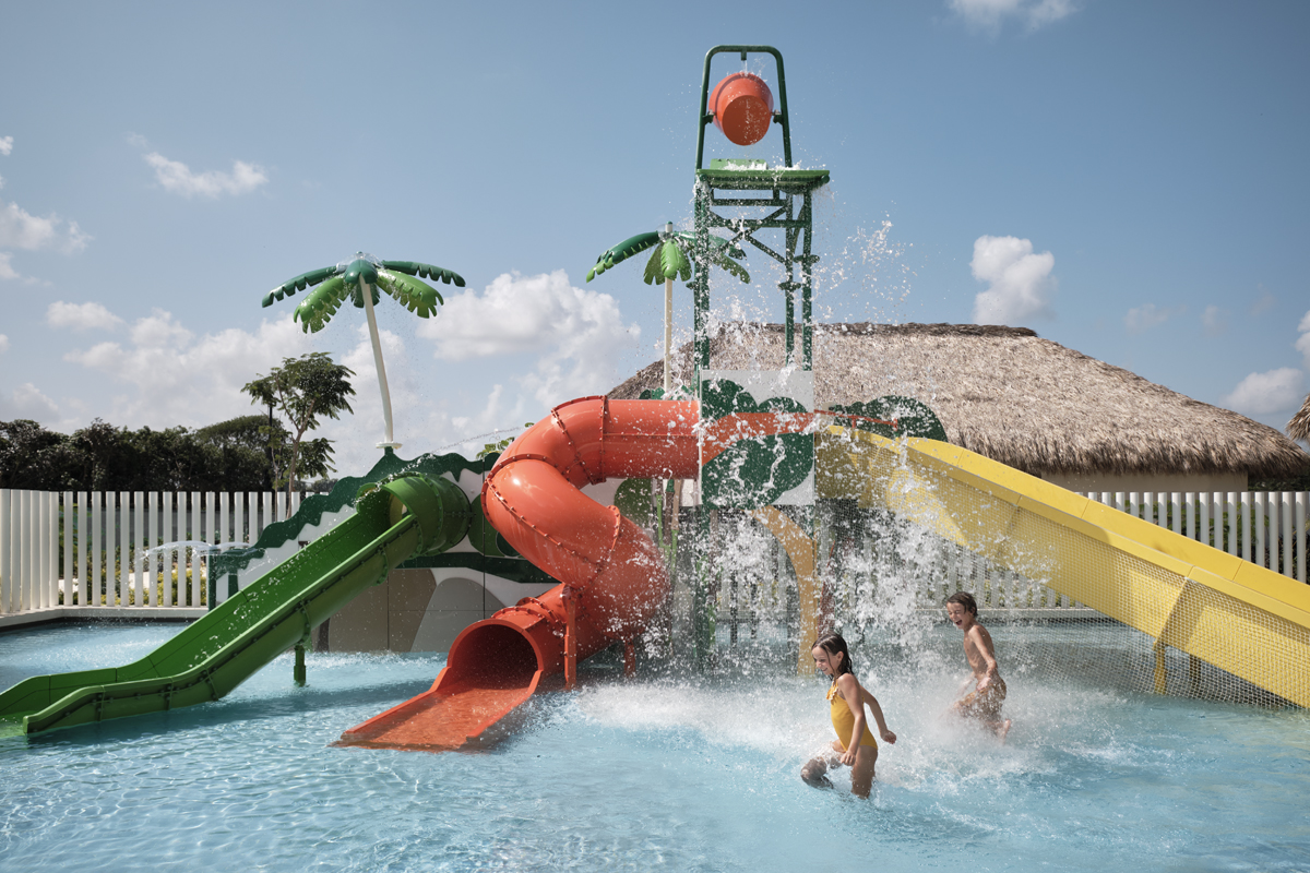 Children splashing in the mini water park of Finest Punta Cana
