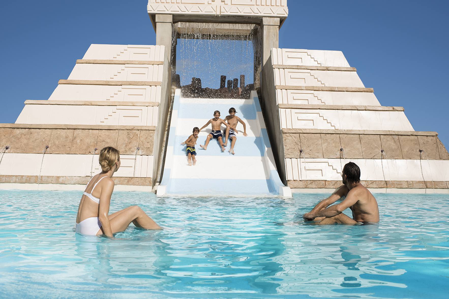 Kids playing in the water park of Finest Playa Mujeres