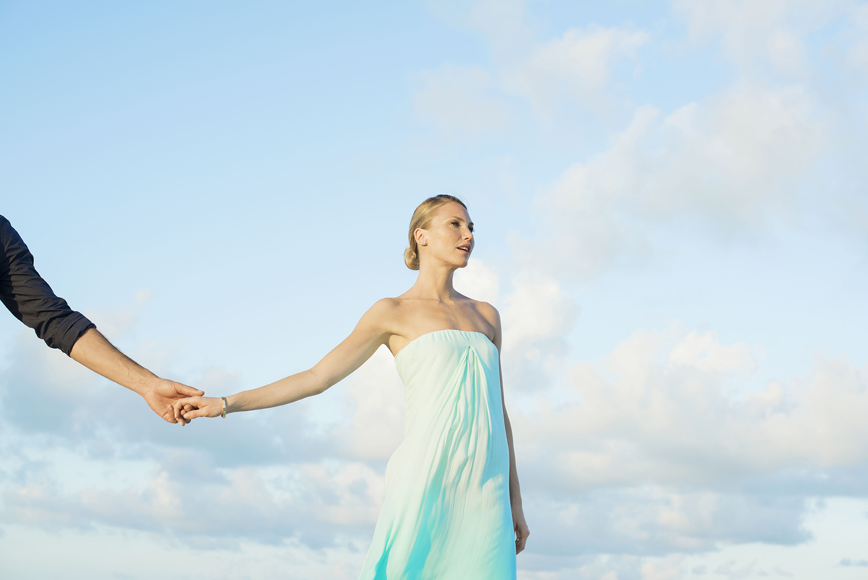 Light blue wedding dress