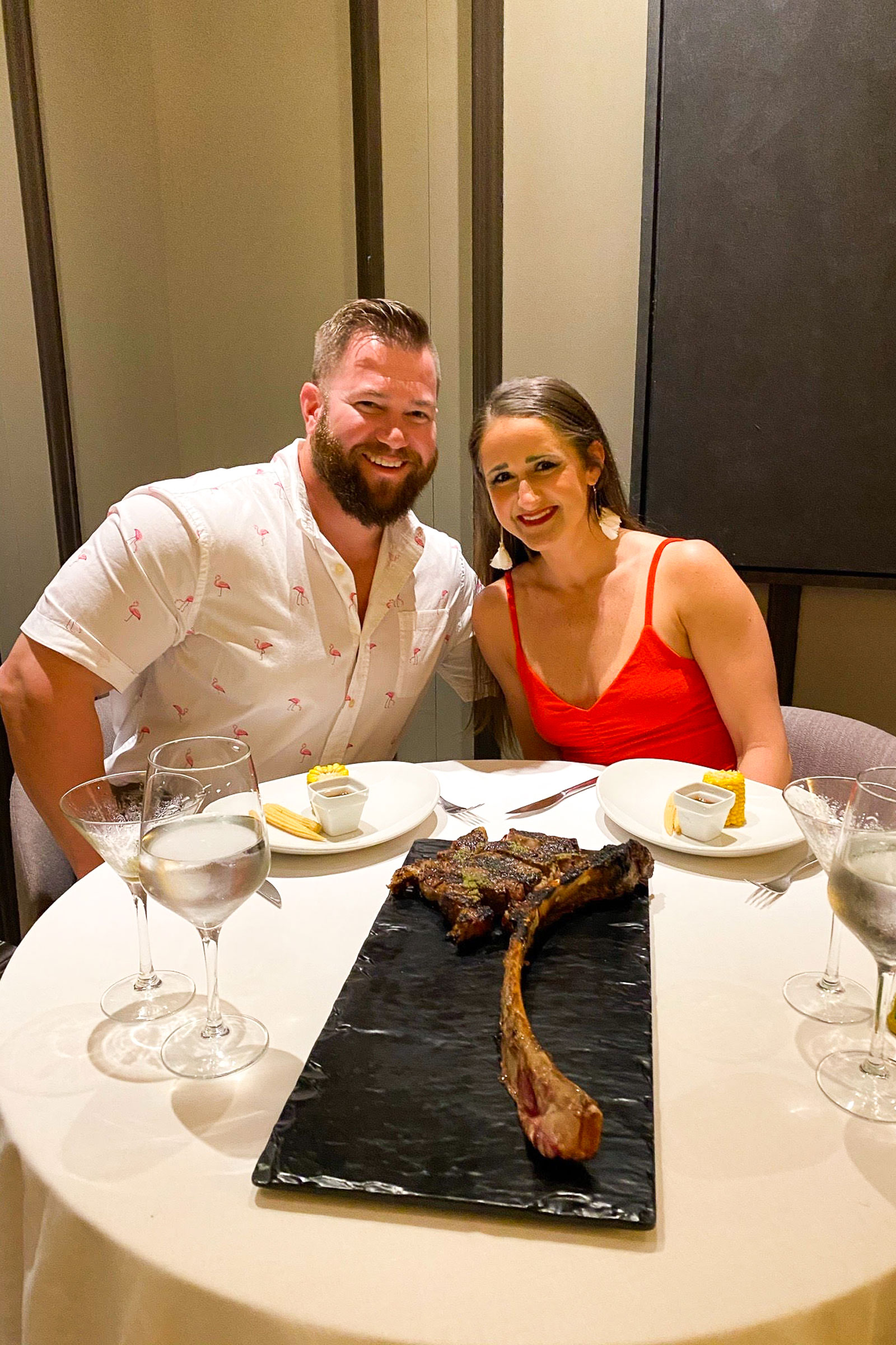 A romantic meal together in Finest Playa Mujeres
