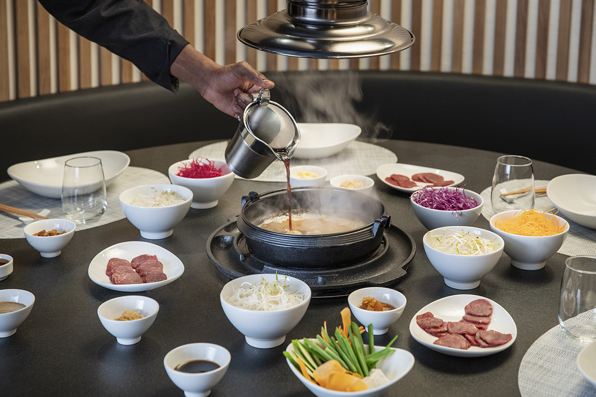 Sukiyaki table in Finest Punta Cana restaurant