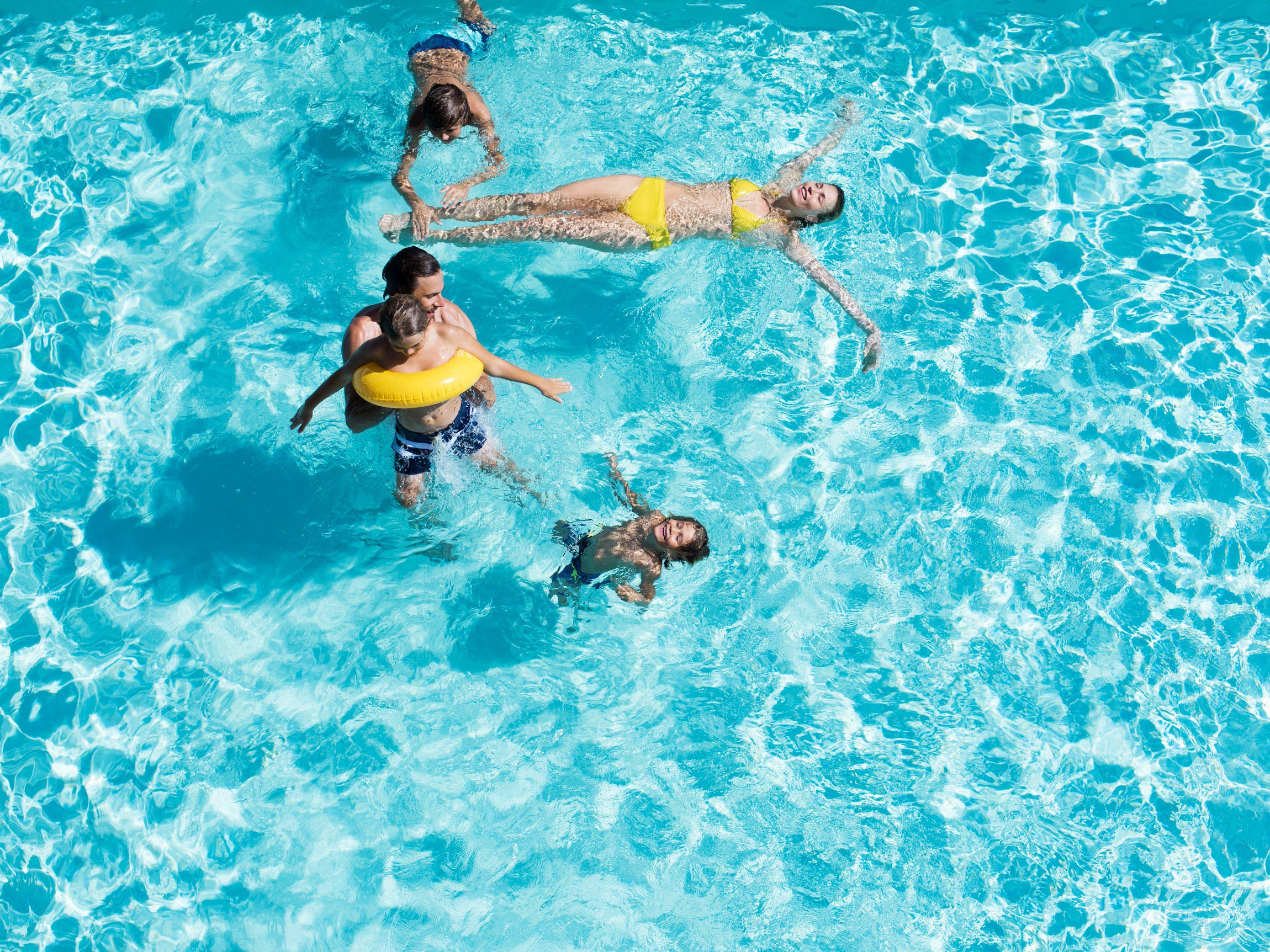 Kids will love splash areas just for them on one end of the main pool