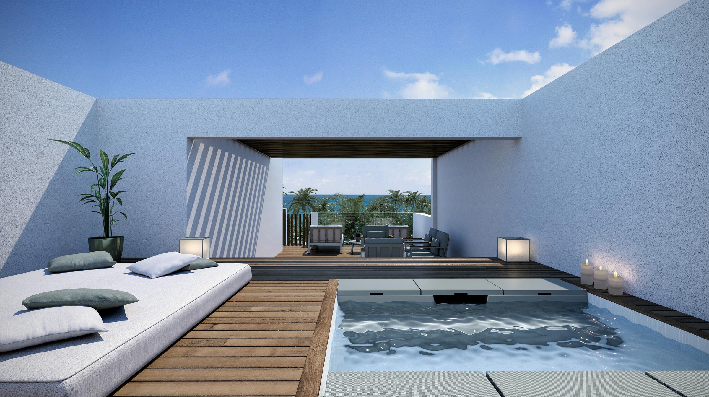 Excellence Club Beachfront Honeymoon Two-Story Rooftop Terrace Suite with Plunge Pool